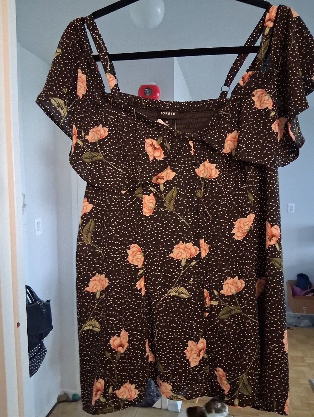 Torrid Size 0 Off Shoulder Top With Buttons BNWT